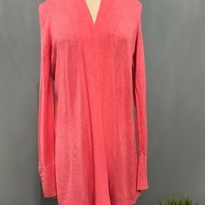 White House Black Market Pink Open Face Cardigan
